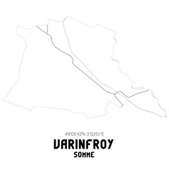 VARINFROY Somme. Minimalistic street map with black and white lines.
