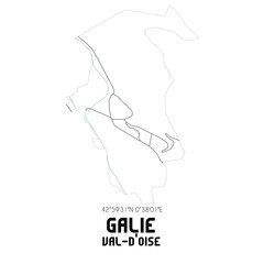 GALIE Val-d'Oise. Minimalistic street map with black and white lines.