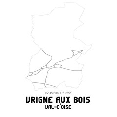 VRIGNE AUX BOIS Val-d'Oise. Minimalistic street map with black and white lines.