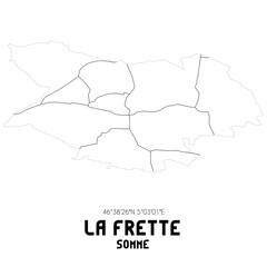 LA FRETTE Somme. Minimalistic street map with black and white lines.