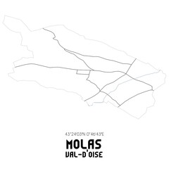 MOLAS Val-d'Oise. Minimalistic street map with black and white lines.