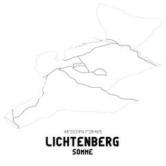 LICHTENBERG Somme. Minimalistic street map with black and white lines.