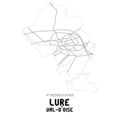 LURE Val-d'Oise. Minimalistic street map with black and white lines.