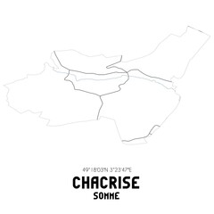 CHACRISE Somme. Minimalistic street map with black and white lines.