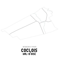 COCLOIS Val-d'Oise. Minimalistic street map with black and white lines.