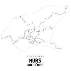 MURS Val-d'Oise. Minimalistic street map with black and white lines.