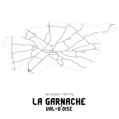 LA GARNACHE Val-d'Oise. Minimalistic street map with black and white lines.