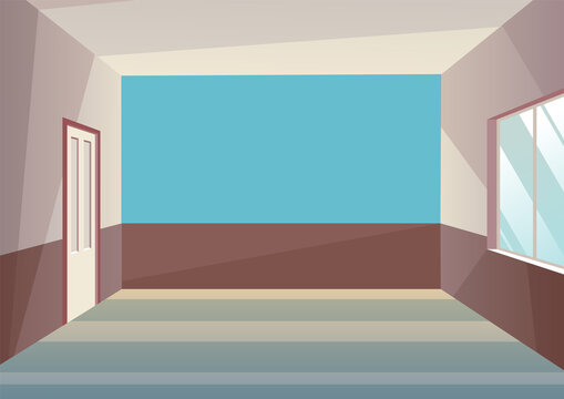 Empty school class room. Educational concept classroom interior. Training room illustration for advertising, web or internet promotion