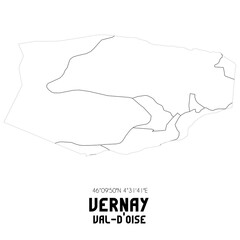 VERNAY Val-d'Oise. Minimalistic street map with black and white lines.