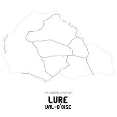 LURE Val-d'Oise. Minimalistic street map with black and white lines.