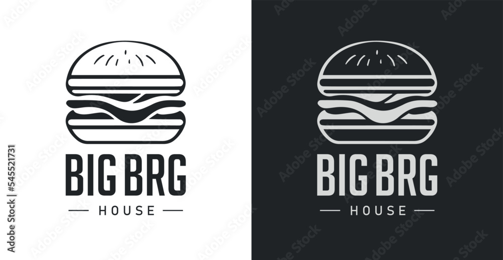 Wall mural burger logo vector illustration, hamburger good for restaurant menu and cafe badge. fast food emblem