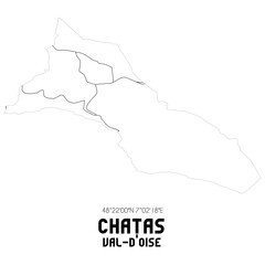 CHATAS Val-d'Oise. Minimalistic street map with black and white lines.