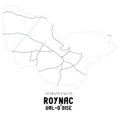 ROYNAC Val-d'Oise. Minimalistic street map with black and white lines.