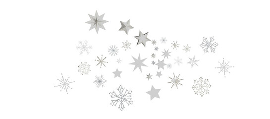 With Realistic Snowflakes Overlay On Light Silver Backdrop. Xmas Holidays