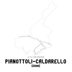 PIANOTTOLI-CALDARELLO Somme. Minimalistic street map with black and white lines.