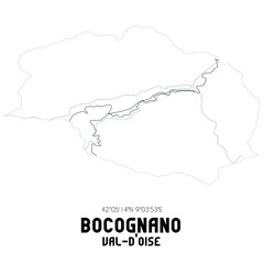 BOCOGNANO Val-d'Oise. Minimalistic street map with black and white lines.