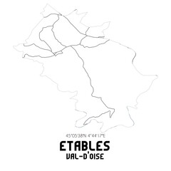 ETABLES Val-d'Oise. Minimalistic street map with black and white lines.