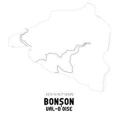 Fototapeta premium BONSON Val-d'Oise. Minimalistic street map with black and white lines.