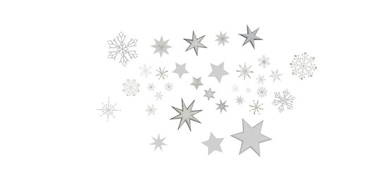 With Realistic Snowflakes Overlay On Light Silver Backdrop. Xmas Holidays