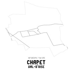 CHAPET Val-d'Oise. Minimalistic street map with black and white lines.