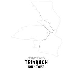 TRIMBACH Val-d'Oise. Minimalistic street map with black and white lines.