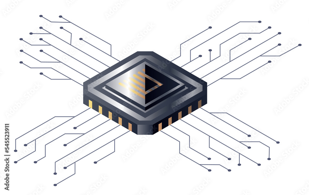 Aufkleber micro processor. motherboard digital chip. central computer processors cpu concept.digital chip futu