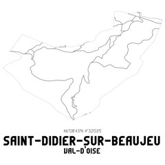 SAINT-DIDIER-SUR-BEAUJEU Val-d'Oise. Minimalistic street map with black and white lines.