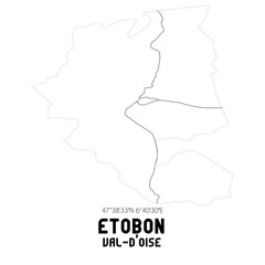 ETOBON Val-d'Oise. Minimalistic street map with black and white lines.