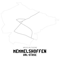 MEMMELSHOFFEN Val-d'Oise. Minimalistic street map with black and white lines.