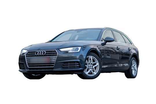 Cluj-Napoca,Cluj/Romania-10.22.2022-Audi A4 B9 Year 2020-avant. Estate german car in an empty parking lot, photo session. Isolated, no people, no background