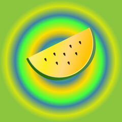 Watermelon yellow with neon border in bright colors