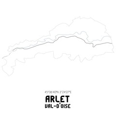 ARLET Val-d'Oise. Minimalistic street map with black and white lines.
