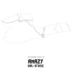 AMAZY Val-d'Oise. Minimalistic street map with black and white lines.