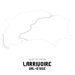 LARRIVOIRE Val-d'Oise. Minimalistic street map with black and white lines.