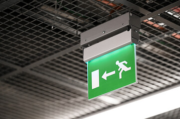Sign of emergency exit from a stadium