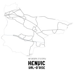 HENVIC Val-d'Oise. Minimalistic street map with black and white lines.