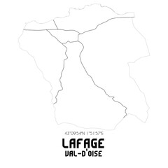 LAFAGE Val-d'Oise. Minimalistic street map with black and white lines.
