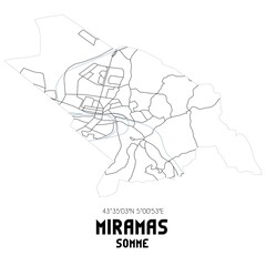 MIRAMAS Somme. Minimalistic street map with black and white lines.