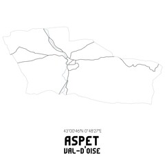 ASPET Val-d'Oise. Minimalistic street map with black and white lines.