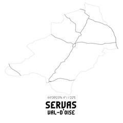 SERVAS Val-d'Oise. Minimalistic street map with black and white lines.