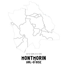 MONTMORIN Val-d'Oise. Minimalistic street map with black and white lines.