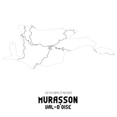 MURASSON Val-d'Oise. Minimalistic street map with black and white lines.