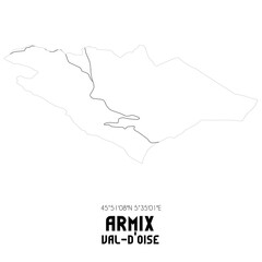 ARMIX Val-d'Oise. Minimalistic street map with black and white lines.