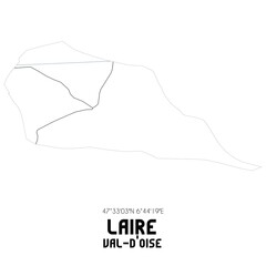 LAIRE Val-d'Oise. Minimalistic street map with black and white lines.