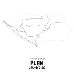 PLAN Val-d'Oise. Minimalistic street map with black and white lines.