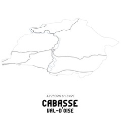 CABASSE Val-d'Oise. Minimalistic street map with black and white lines.