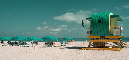 beach chair and umbrella miami Florida  