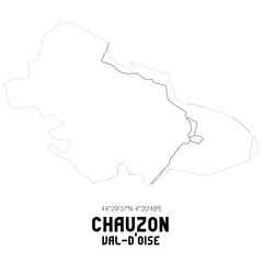 Obraz premium CHAUZON Val-d'Oise. Minimalistic street map with black and white lines.