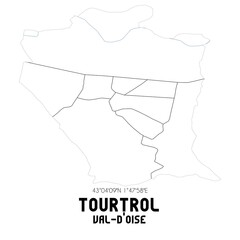 TOURTROL Val-d'Oise. Minimalistic street map with black and white lines.