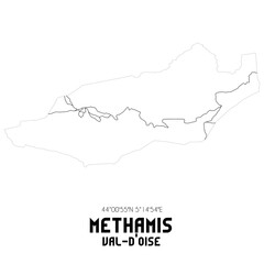 METHAMIS Val-d'Oise. Minimalistic street map with black and white lines.